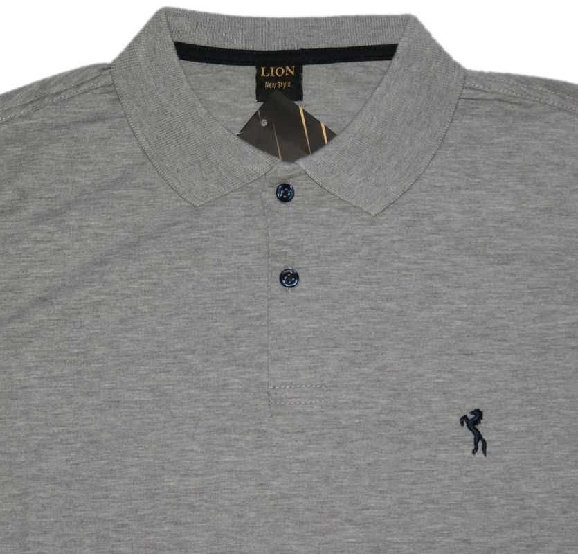 Koszulka męska POLO turecka duża 4XL szerokość 108 cm SZARA bawełniana