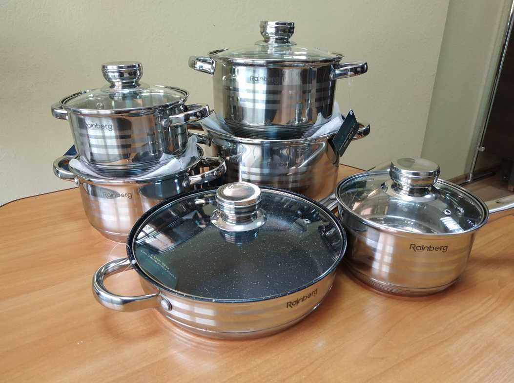 Набор посуды Rainberg RB-601 на 12 предметов, для всех плит
