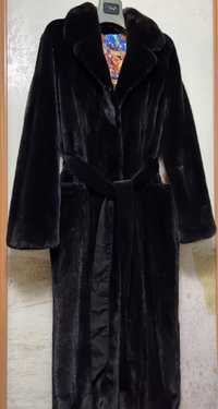 Пальто шуба норка Black glama Греція англійський ворот 125 см р.46-48