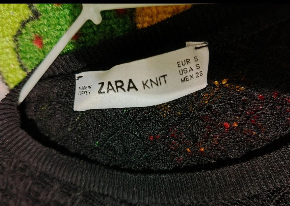 Żakardowy Crop top w rozmiarze S marki Zara