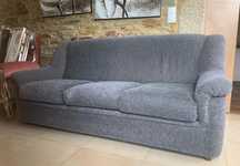 Sofa 3 Lugares Azul/Cinza