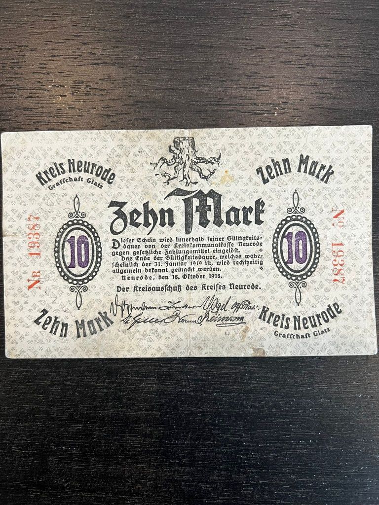 Stary banknot 10 Marek