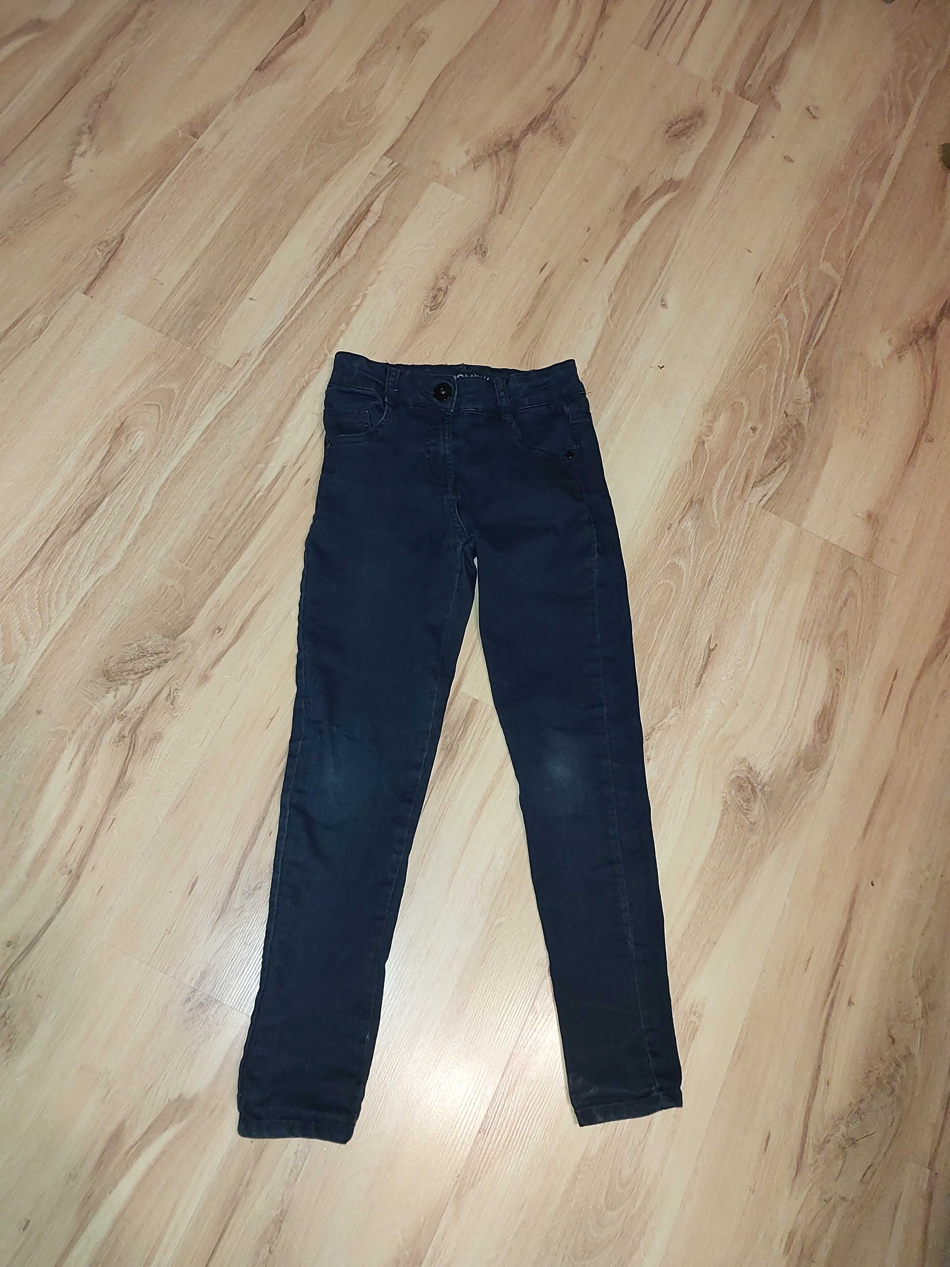 Spodnie Denim skinny 134 granatowe rurki