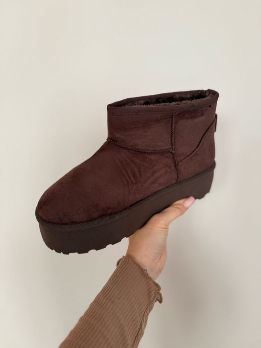 Buty a’la emu czekoladowe botki, śniegowce 36-41