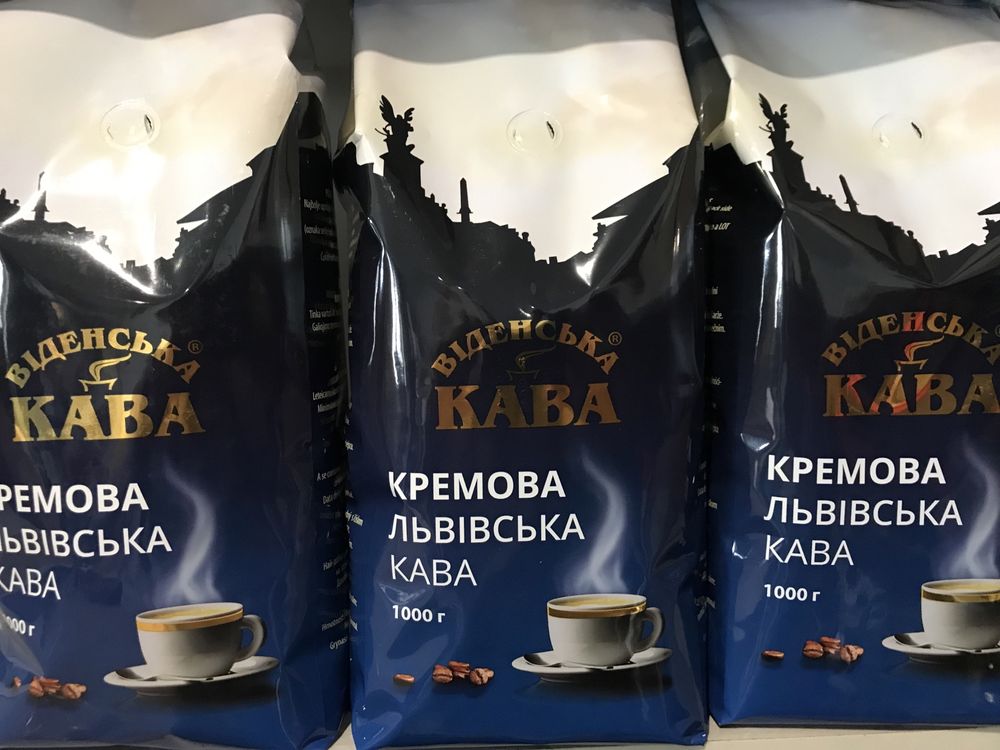 Кава в зернах Віденська кава Кремова Львівська 1кг