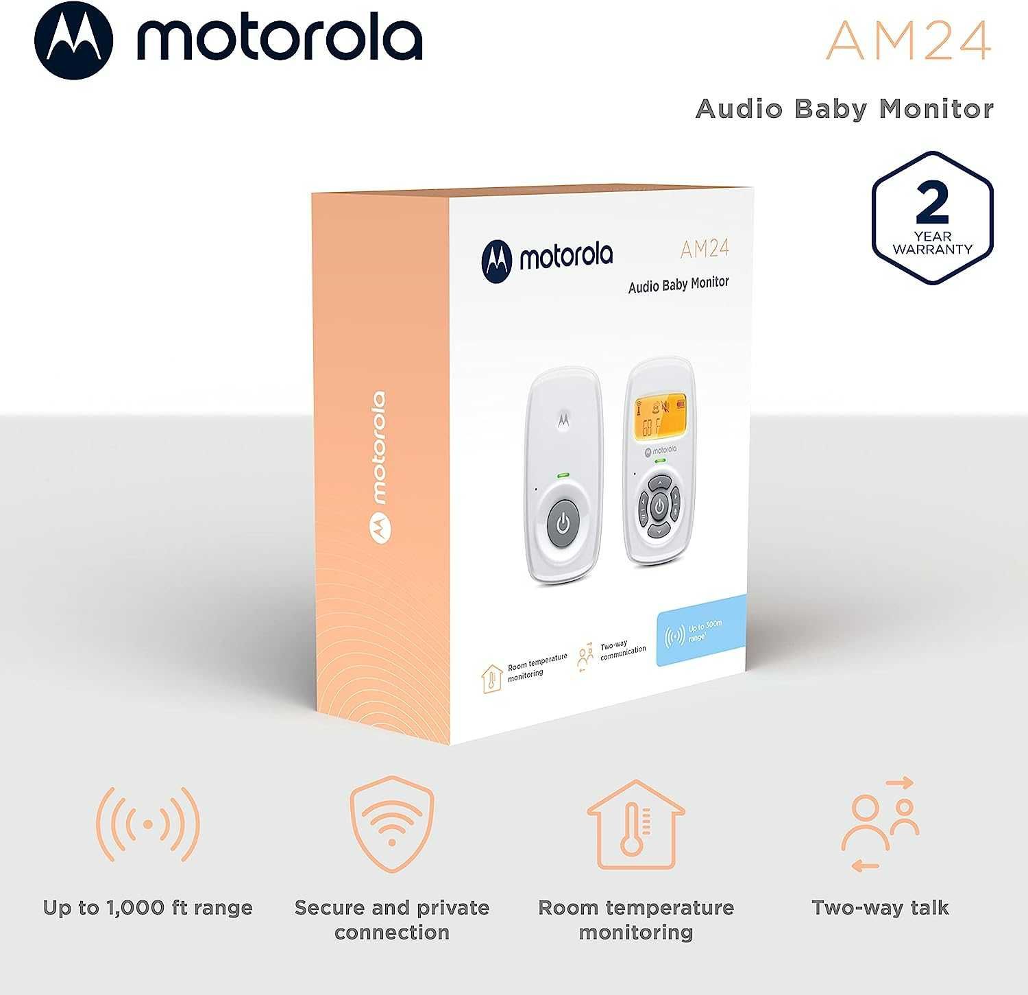 Niania elektroniczna MOTOROLA AM24 Audio biel