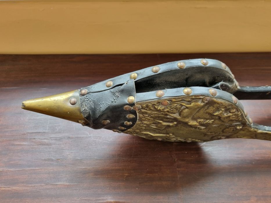 Fole em madeira e latão trabalhado