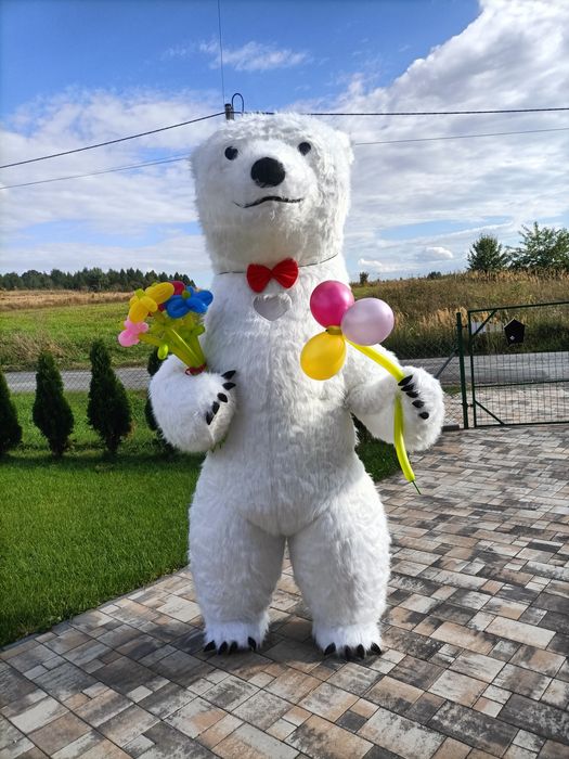 Biały Miś Luksus żywa maskotka Tańczące lalki Stitch urodziny wesele.