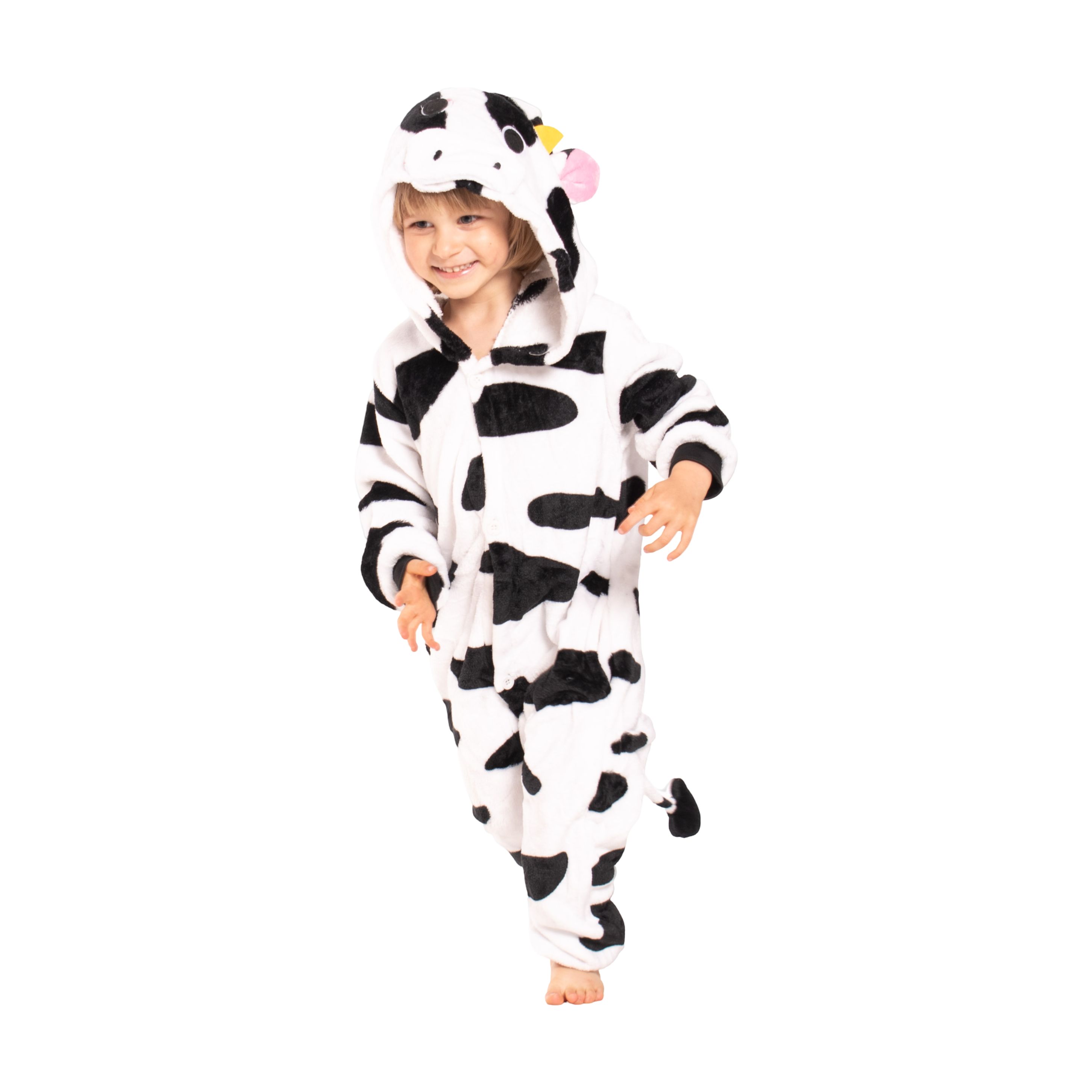 Piżama Dla Dzieci Kigurumi Onesie Kostium Krowa Biało Czarna 135-145cm