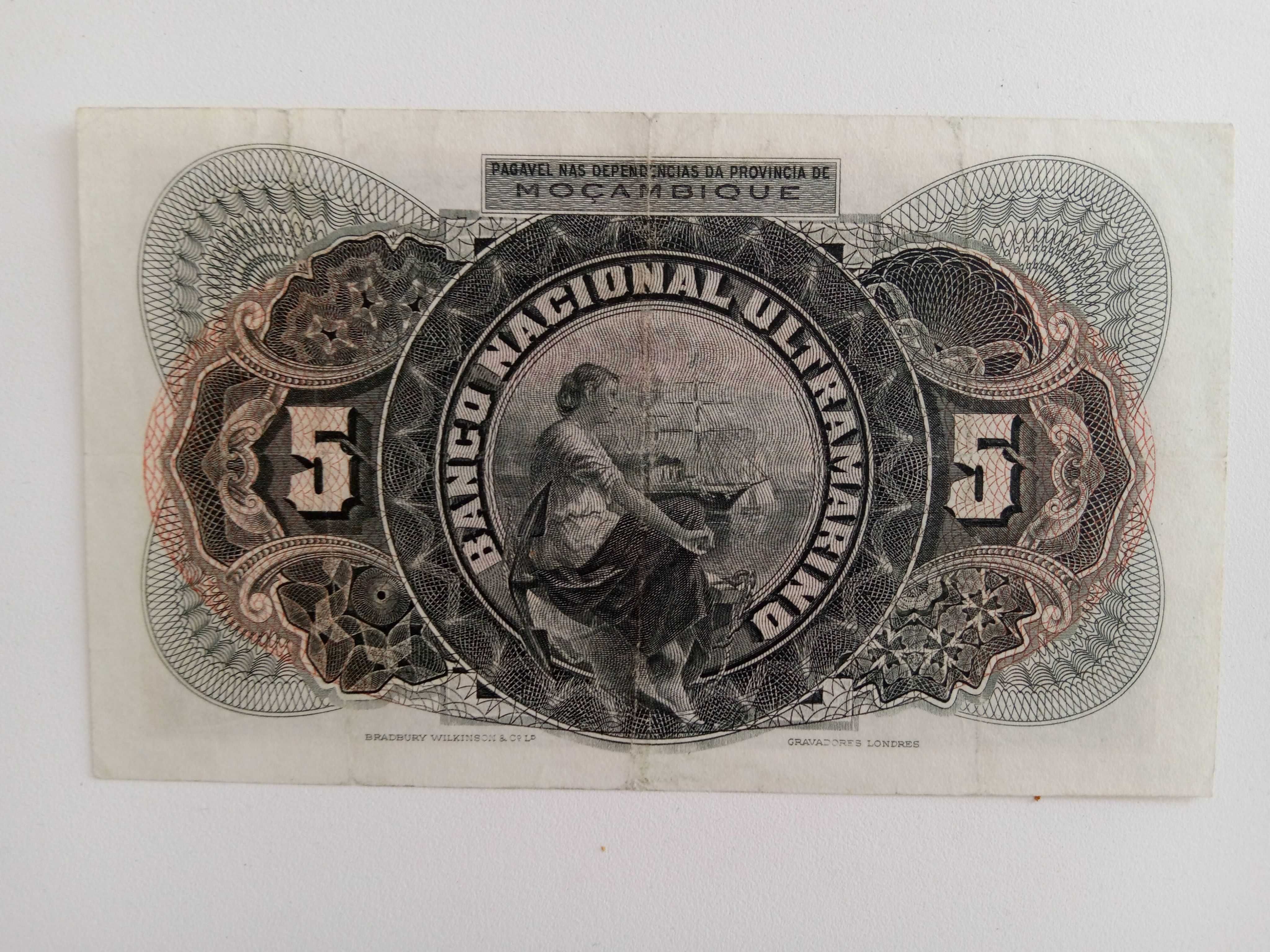 Nota 5 escudos ultramar ,Moçambique 1941
