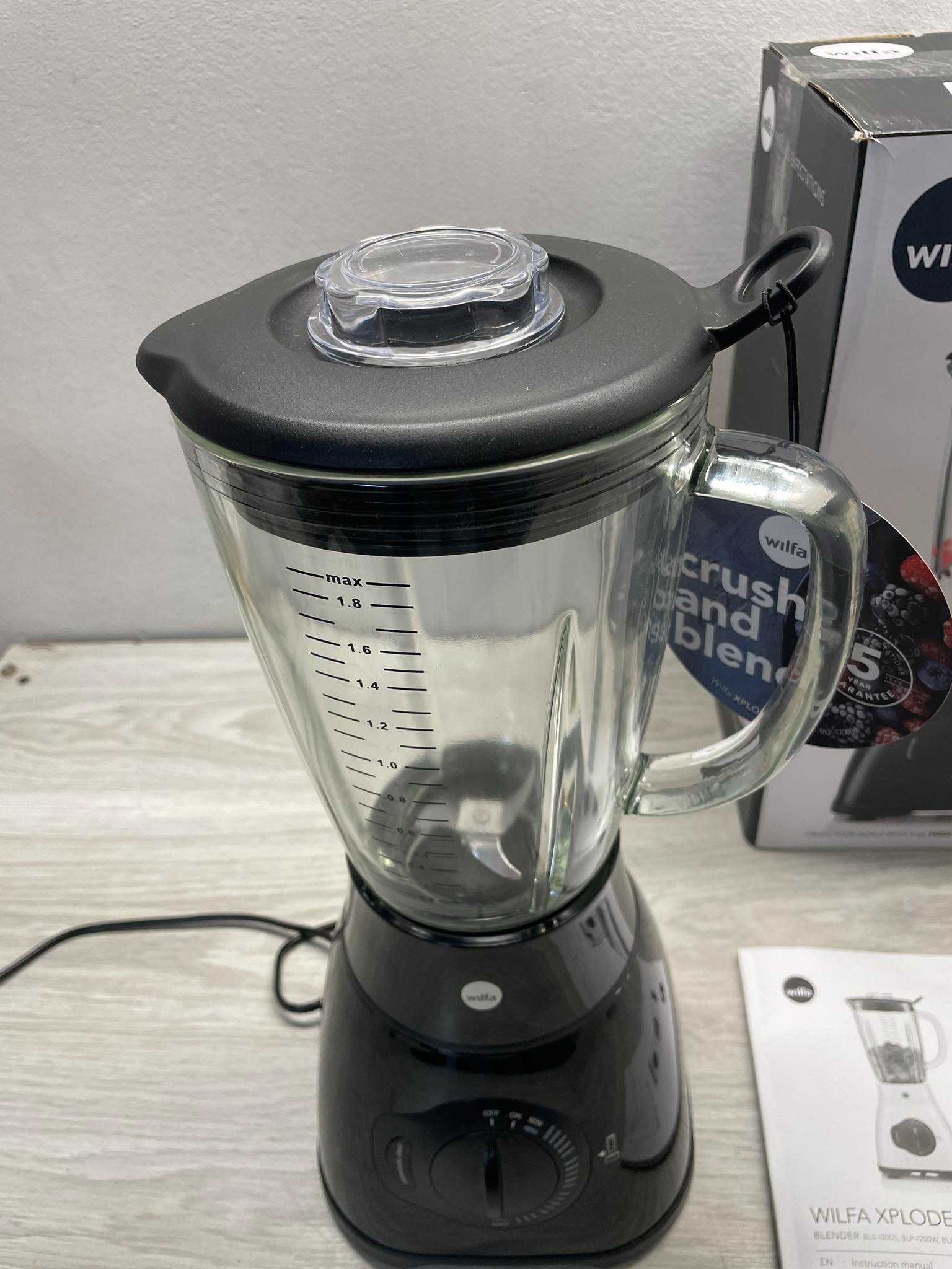 Blender szklany Wilfa  mikser stojący – wydajny silnik o mocy 1200 W