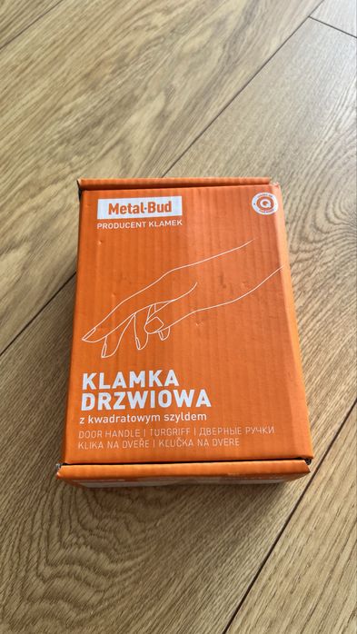 Klamka Euforia 2x z kwadratowym szyldem, czarny mat NOWE