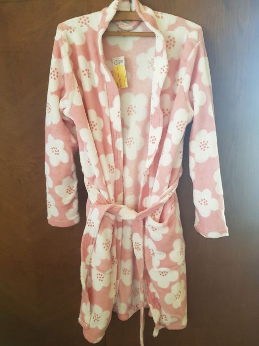 Miękki szlafrok różowy S/M