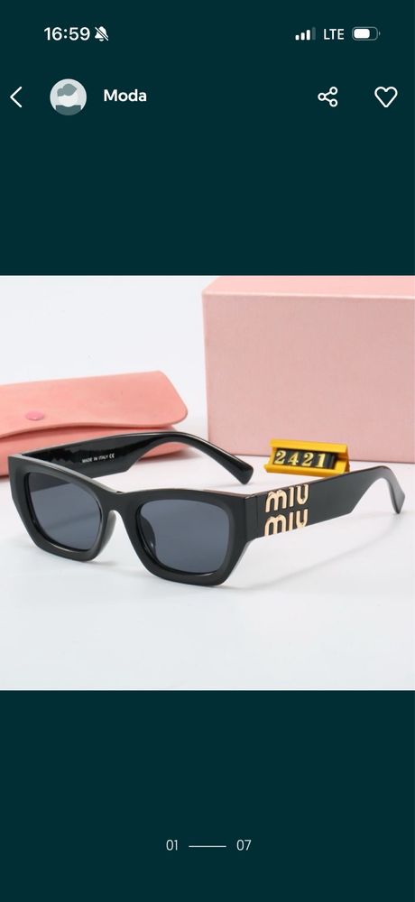 Okulary miu miu czarne