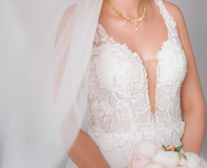 Suknia ślubna biała rozmiarr 36/38, Ivory, kształt litery A