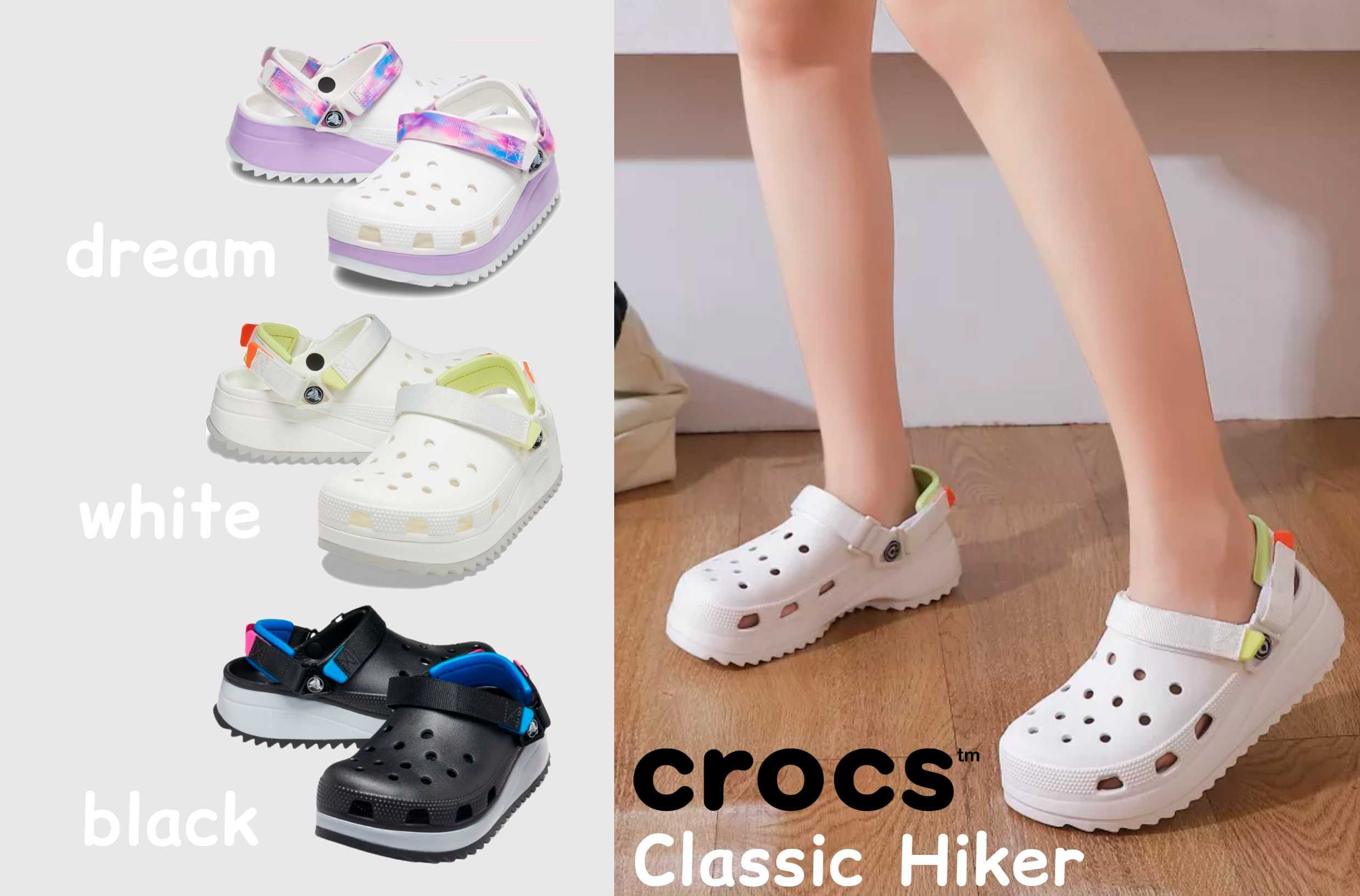 Купить крокс на платформе хайкер. Crocs Classic Hiker Clog