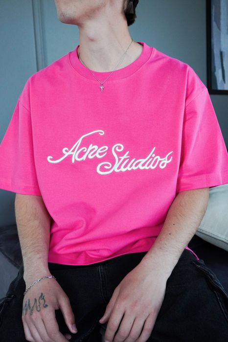 Футболка Acne Studios рожева