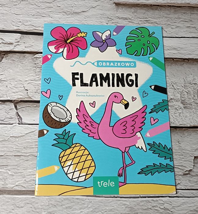 Kolorowanka z naklejkami Flamingi