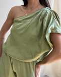 Patchouli Gold Olive Top Athen na jedno ramię Odder Side