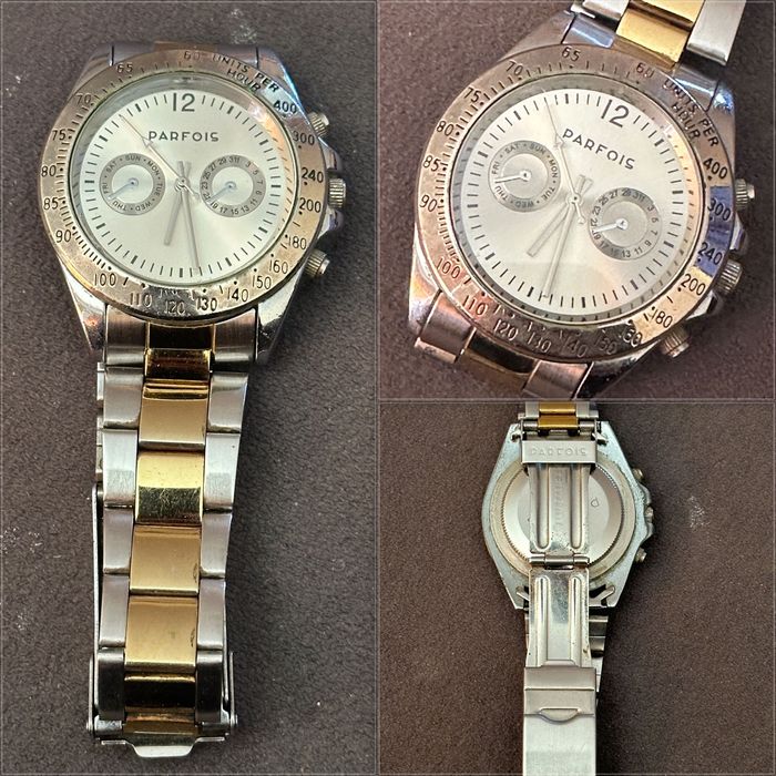 Zestaw 4 zegarków - 3 damskie na rękę + budzik (baterie do wymiany)