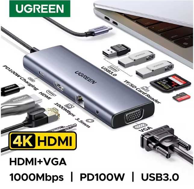 USB Хаб для Ноутбука Ugreen 10-в-1