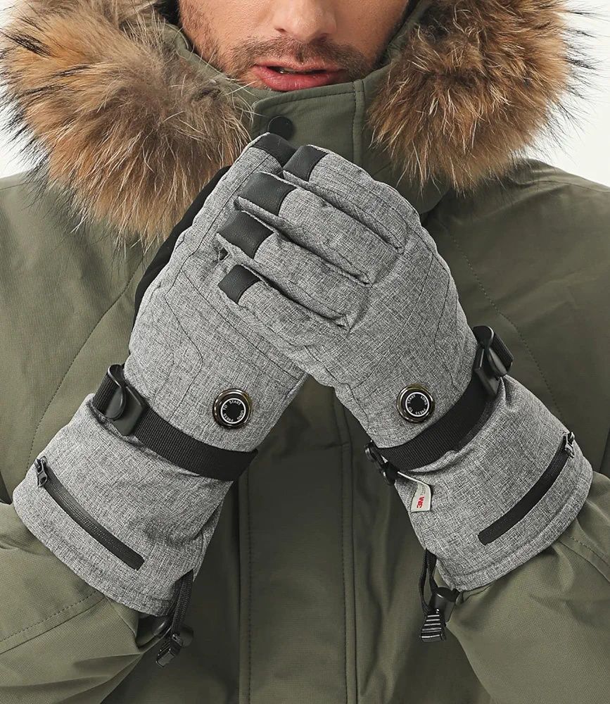 Rękawice Zimowe Ogrzewane Elektryczne Aroma Season L/XL Szare