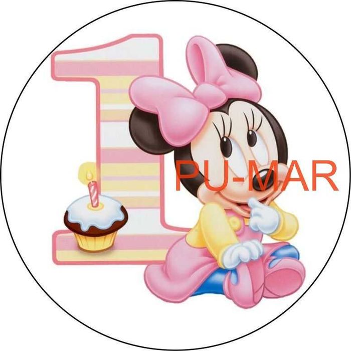 Opłatek na tort Urodziny Myszka Mini Roczek