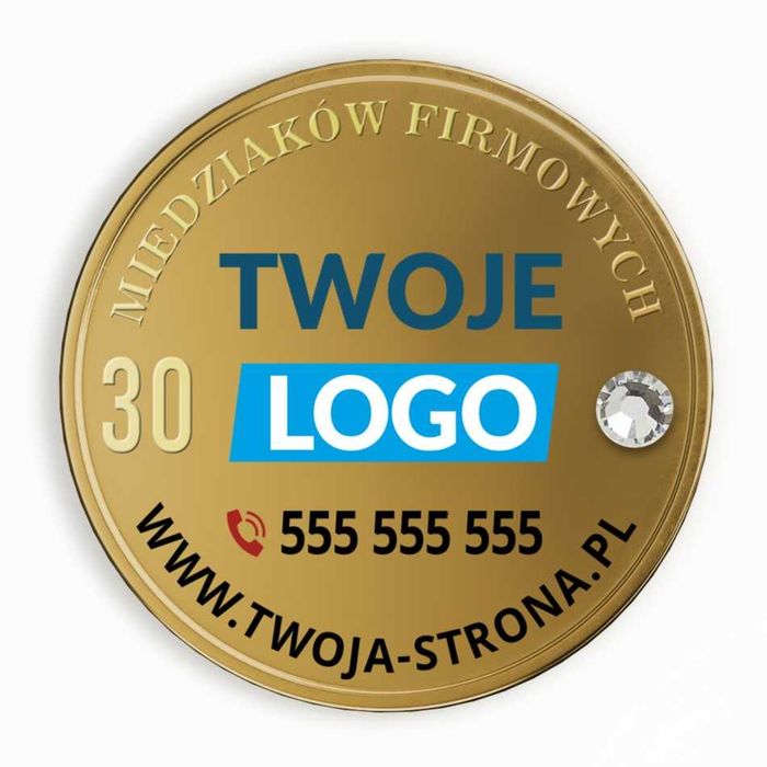 Moneta z LOGO Twojej Firmy - wzór 2 - NOWOŚĆ , projekt - 960zł -28 szt