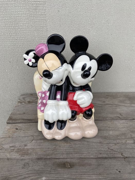 Oryginalna duża porcelanowa skarbonka Myszka Miki i Minnie
