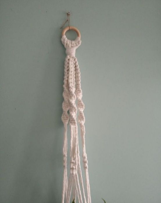Kwietnik makramowy kwietnik ze sznurka kwietnik wiszący makrama