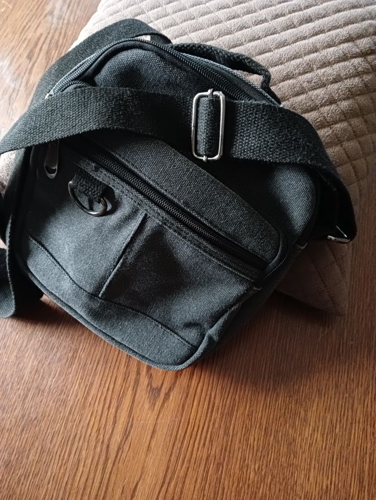 Saszetka męska na ramię szary jeans