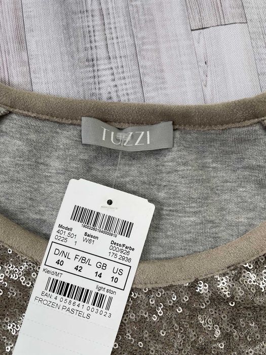Tuzzi tunika sukienka złota cekinowa 65% bawełna na wesele elegancka