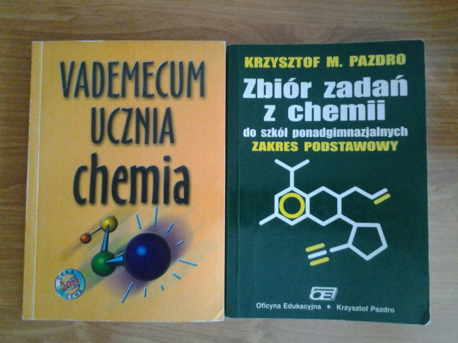 Zestaw książek. Vademecum ucznia - chemia i Zbiór zadań z chemii.