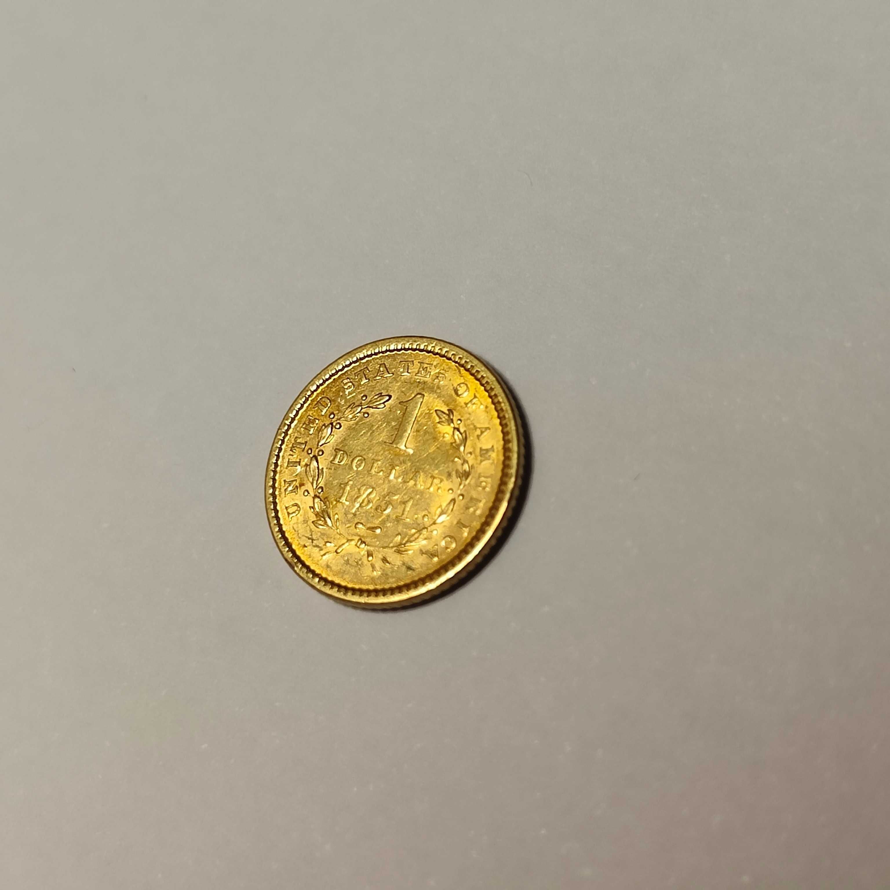1 доллар 1851 США, Liberty Head, золото