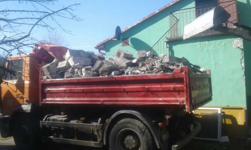 Rozbiórki wywóz gruzu załadunek gruzy transport gruzu
