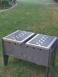 Grill Mangal składany blacha 3mm + 2szt ruszt nierdzewny