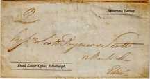 RARA Correspondência Devolvida Vésperas Circulação do PENNY BLACK 1840