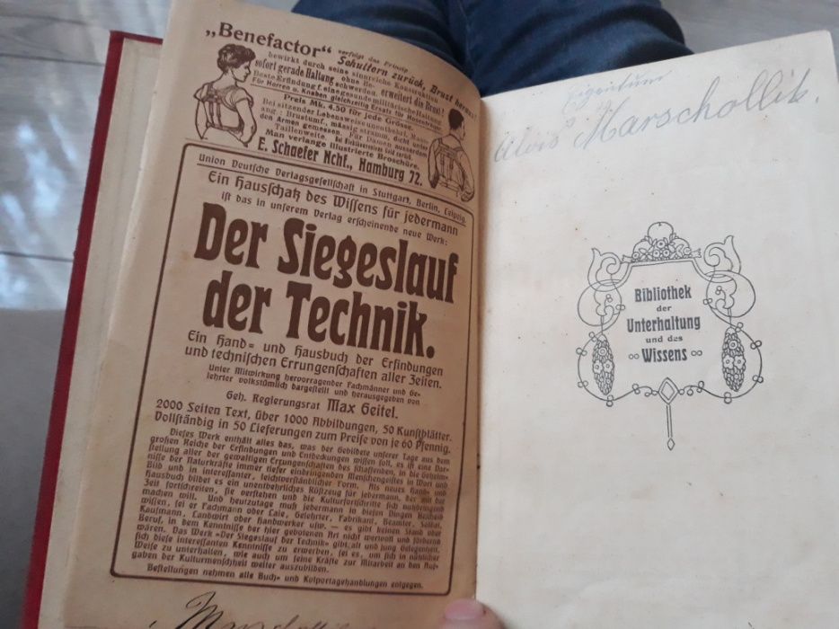 Bibliothek der Unterhaltung und des Wissens 1908. Stara książka antyk