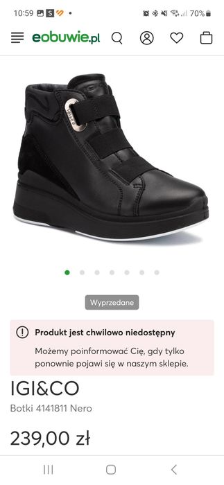 Botki na koturnie Igi&Co  jesień zima 39 Nowy Jork