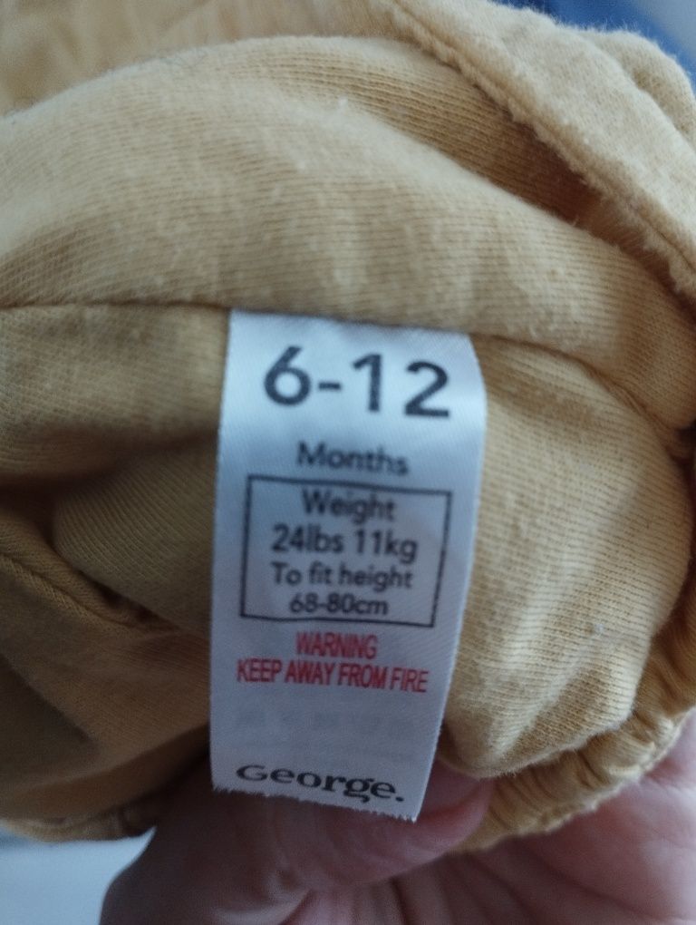 Czapka z daszkiem 6-12 miesięcy niemowlę bawełna
