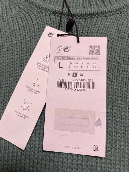 Свитер Zara Massimo Dutti Lacoste Armani Dsquared Hugo Boss размер L