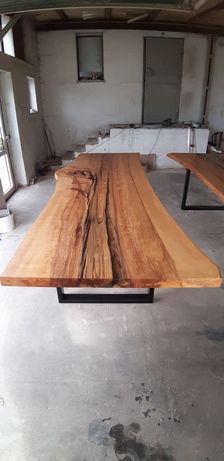 Stół dąb orzech włoski jesion monolit blat drewniany pełne drewno loft