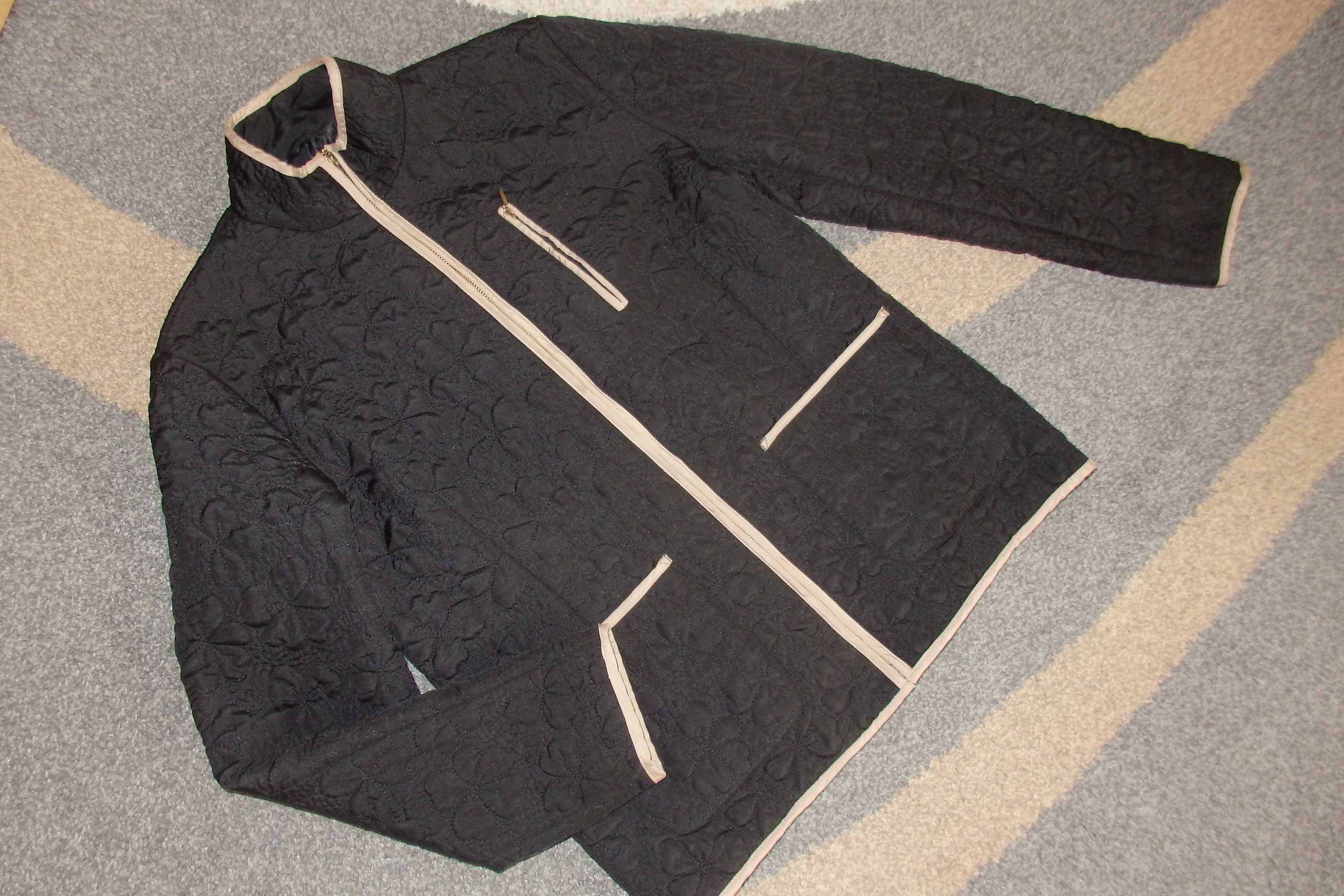NOWA czarna kurtka damska pikowana żakiet marynarka 42 XL wiosna