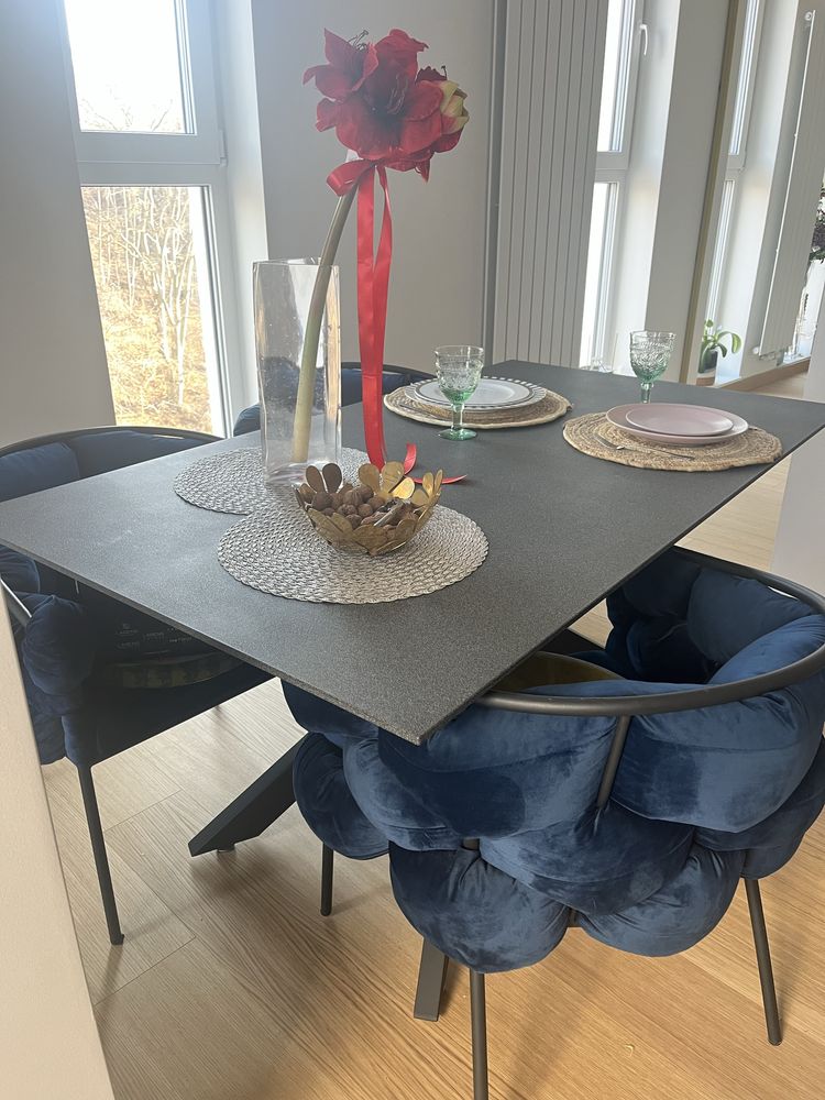 Krzesła 4 szt balloon, granat i velvet. Robią robotę