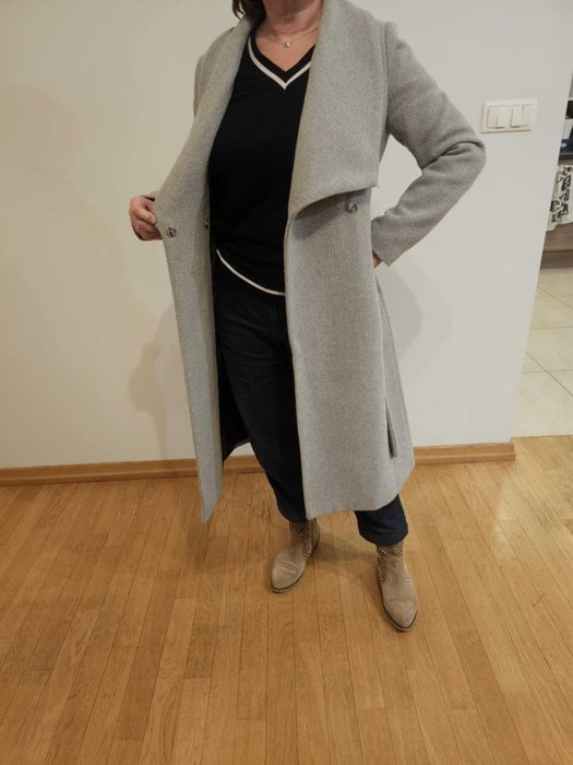 Jesienny szary płaszcz Reserved rozmiar 40 L