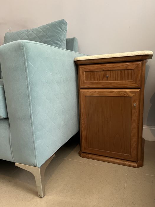 Cadeirão estofo azul