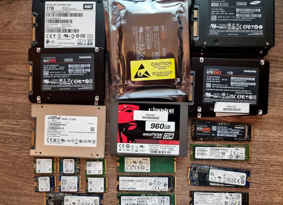 2.5 M.2 SSD диск 250GB 500GB 1TB Samsung EVO PRO WD Kioxia Crucial