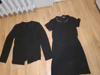 Czarna sukienka plus żakiet damski rozmiar S