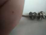 Charms Pandora klips kokarda cyrkonie