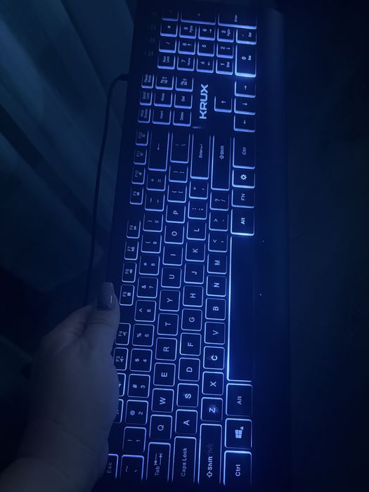 Krux przewodowa klawiatura podświetlana gratis słuchawki z mikrofonem